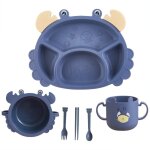Service de table en fiber de blé pour enfants, vaisselle en crabe, 6 pièces, assiettes pour aliments, ... Service de table en fiber de blé pour enfants, vaisselle en crabe, 6 pièces, assiettes pour aliments, ...