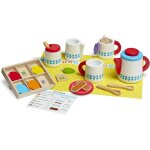 Service a th bois, 22 pices, ensemble de jouets, jouets en bois, jeu de rles, jeux d'imitation, thire ...