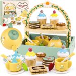 Service a th bois bb, jeux rle tea party, jouet educatif eveil montessori, gteau dessert dinette ...