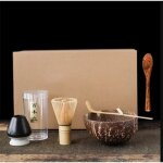 Service a th� matcha en noix de coco, fait a la main, maison, facile a nettoyer, kit de support a outils, ...