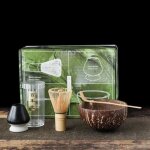 Service a th� matcha en noix de coco, fait a la main, maison, facile a nettoyer, kit de support a outils, ...