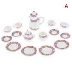 Service a th en porcelaine miniature, 17 pices, vaisselle a fleurs chintz, maison de poupe, cuisine, ...