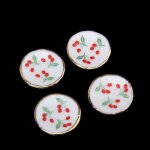 Service a th en porcelaine, vaisselle, tasse, assiette, maison de poupe miniature imprime, 15 pices, ...