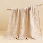 Serviette de bain pour bb, lange d'emmaillotage pour enfants, couverture en mousseline de coton pur, ...
