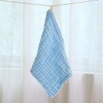Serviette de bain carre en mousseline pour bb, coton, 6 couches, gaze pour enfant, lavage du visage, ...
