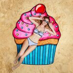 Serviette de bain pour femme, cover - up, donuts, paréo, sarong, tapis de plage, pour l'eté Serviette de bain pour femme, cover - up, donuts, paréo, sarong, tapis de plage, pour l'eté