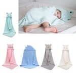 Serviette de bain en velours pour bb, poncho, 90x90cm, polaire, couverture pour nouveau - n, spa, ...