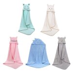 Serviette de bain en velours et polaire pour bb, poncho, couverture pour nouveau - n