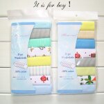 Serviette en coton pour nouveau n�, 8 pi�ces / paquet, pour b�b� gar�on, mouchoir en tissu