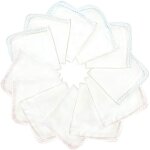 Serviette en coton pur double gaze, 12 pices, mouchoir pour bb, bavoir carr lavable pour la salive, ...