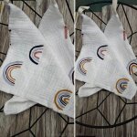 Serviette en mousseline de coton pour b�b�, mouchoir arc - en - ciel pour enfant, lingette pour nouveau ...