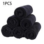 Serviette noire pure super absorbante, tout en coton, petit carr qui ne se dcolore pas, gant de toilette ...