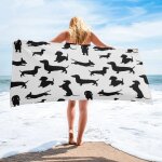 Serviette de plage en microcarence pour animaux de compagnie, chien teckel mignon, fournitures scolaires, ... Serviette de plage en microcarence pour animaux de compagnie, chien teckel mignon, fournitures scolaires, ...