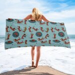 Serviette de plage en microcarence pour animaux de compagnie, chien teckel mignon, fournitures scolaires, ... Serviette de plage en microcarence pour animaux de compagnie, chien teckel mignon, fournitures scolaires, ...