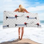 Serviette de plage en microcarence pour animaux de compagnie, chien teckel mignon, fournitures scolaires, ... Serviette de plage en microcarence pour animaux de compagnie, chien teckel mignon, fournitures scolaires, ...