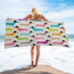 Serviette de plage en microcarence pour animaux de compagnie, chien teckel mignon, fournitures scolaires, ... Serviette de plage en microcarence pour animaux de compagnie, chien teckel mignon, fournitures scolaires, ...
