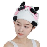 Serviette de schage de cheveux pour femmes et enfants, dessin anim, ultra absorbant, en velours de ...