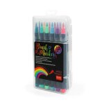 Set de 12 feutres a pointe pinceau souple brush markers - multicolore