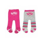 Set de 2 paires de collants (motif rose - gris) baby born 43 cm - zapf - accessoire vetement poupee Set de 2 paires de collants (motif rose - gris) baby born 43 cm - zapf - accessoire vetement poupee