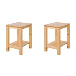 Set de 2 tabourets de table pin massif