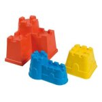 Set 3 moules plastique chateau fort en sable - tailles differentes - fabrique en italie - jeu plein air, ...