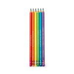 Set de 6 crayons a papier hb en papier recycl� rainbow - multicolore