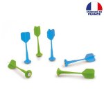 Set de 6 flchettes bleu - vert