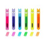 Set de 6 mini surligneurs fluorescents teddy's mood - multicolore