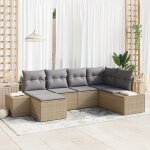 Set de canap� de jardin vidaxl ensemble de 6 beige et gris