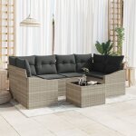 Set de canapés de jardin vidaxl ensemble de 7 beige et gris foncé rotin Set de canapés de jardin vidaxl ensemble de 7 beige et gris foncé rotin