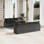 Set de canaps de jardin vidaxl ensemble de 7 noir rattan