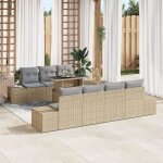 Set de canap�s de jardin vidaxl ensemble de 8 beige rotin