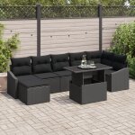 Set de canap� de jardin vidaxl ensemble de 8 noir