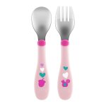 Set de couverts inox rose - chicco