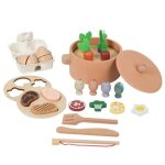 Set de cuisine en bois ginger home montessori ¿ casserole avec aliments, jeu de p�che magn�tique et ...