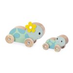 Set de jouet en bois 2 tortues à pousser pure - janod Set de jouet en bois 2 tortues à pousser pure - janod
