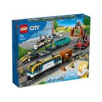 Set lego 60336 train de marchandises telecommande, inclus 33 rails et accessoires - circuit + carte tigre ...