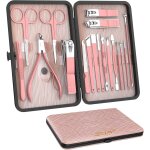 Set de manucure 18 en 1 set de p�dicure professionnel ciseaux a ongles kit de toilettage avec etui de ...