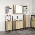 Set de meubles de salle de bain 3 pi�ces en ch�ne sonoma en bois d'ing�nierie