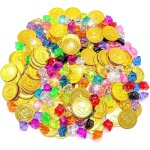 Set de pierres prcieuses pirates, enfants jouets le trsor de chasse, pirate pices d'or et bijoux, ...