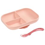 Set repas silicone 2 pi�ces compartiment� - pink