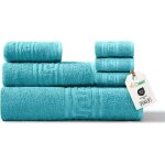 Set de serviettes de 6 pi�ces 100% coton - 100 x 150 cm - doux et tr�s absorbants - set de serviettes ...
