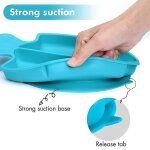Sets de table en silicone pour b�b� poisson avec base a ventouse ¿ assiette de s�paration pour enfant ...