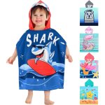Shark?120 * 60cm? - serviette de bain pour enfants serviette de bain a capuche en microfibre serviette ...
