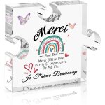 Shiba - cadeau remerciements - idee cadeau merci puzzle acrylique personnalise pour nounou, enseignant ...