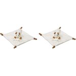 Shiba - - caoutchouc doudou avec attache sucette, blanc et beige (lot de 2)[1298]