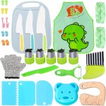 Shiba - ensemble de 32 couteaux cuisine enfant, kit scurit montessori pour couper fruits ou lgumes, ...