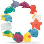 Shiba - - gicleurs pour baignoire - ensemble d'animaux marins - animaux aquatiques - jouets de bain et ...