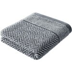 Shiba - serviette de bain 100% coton 70x140 cm a motifs, anthracite[1027]