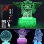 Shiba - veilleuse 3d illusion star wars pour enfants. veilleuse led baby yoda 3 motifs, 7 couleurs 16 ...